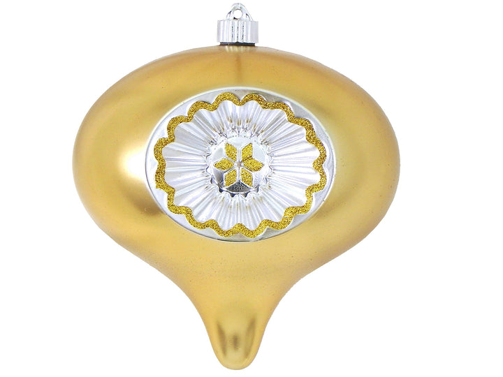 Christmas By Krebs 8" (200mm) Commercial Grade Indoor Outdoor Moisture Resistant Shatterproof Plastic Reflector Ornament (Gilded Gold Reflector)