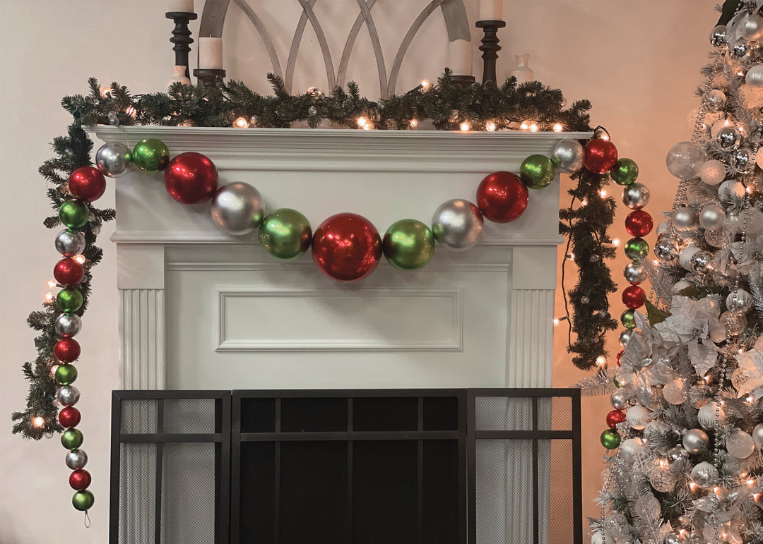 Christmas By Krebs Giant Garland, [1 Piece], Commercial Grade Indoor and Outdoor Shatterproof Plastic Garland Decoration (Azure Blue, Polar Blue & Looking Glass Silver UV Resistant - 11.5 Feet)