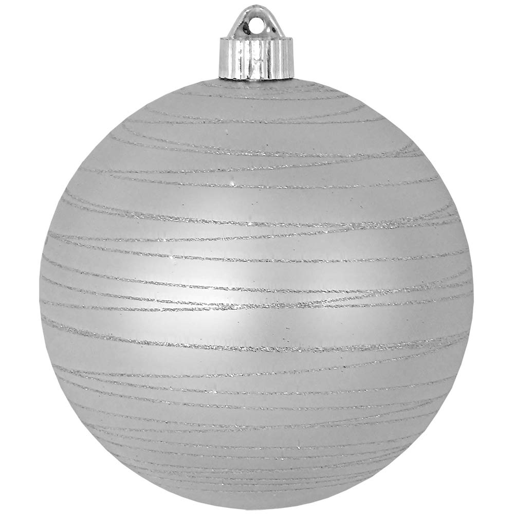 Christmas By Krebs 6" (150mm) Ornament, [2 Pieces], Commercial Grade Indoor and Outdoor Shatterproof Plastic, Water Resistant Decorated Ball Shape Ornament Decorations