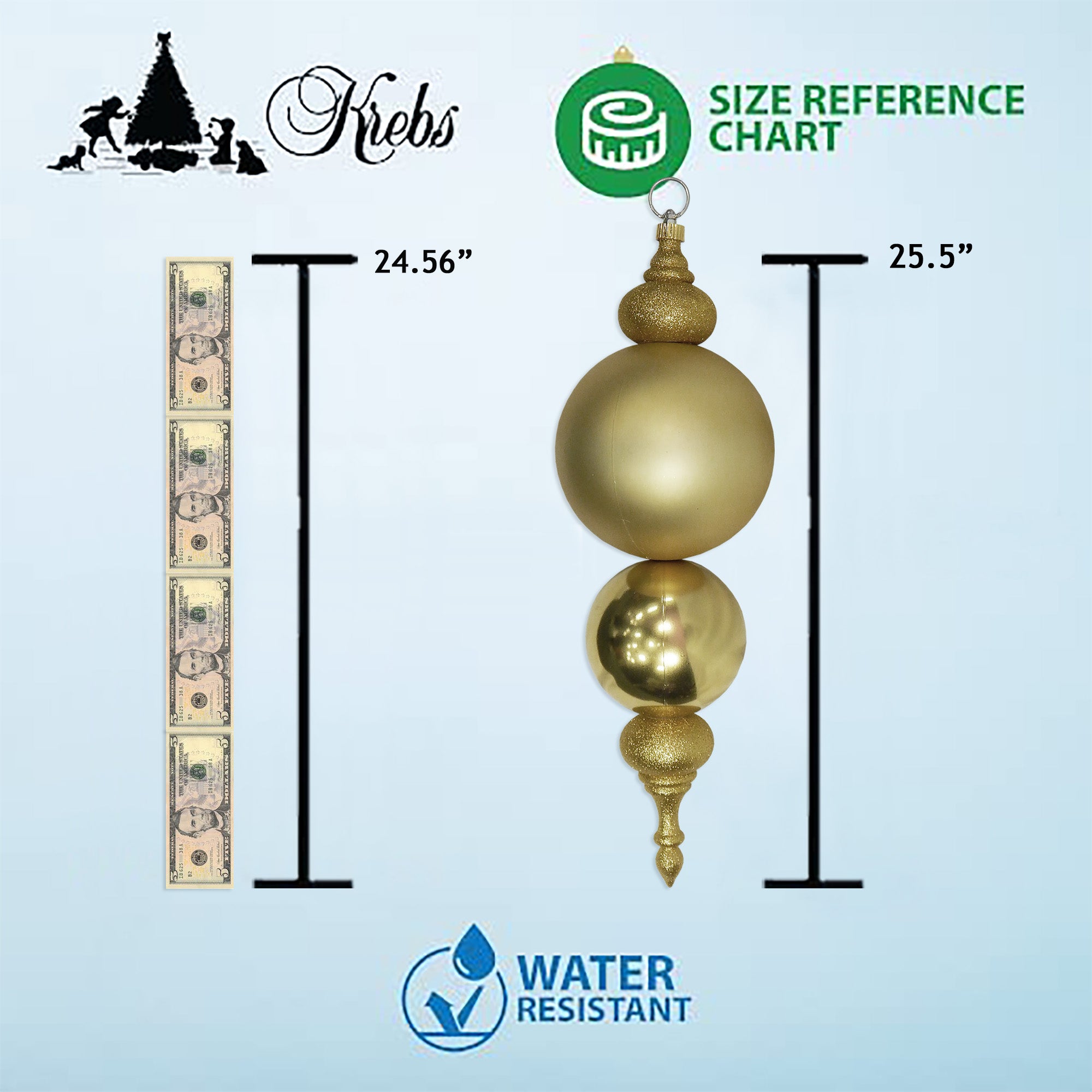 Christmas By Krebs Giant Finial, Commercial Grade Indoor and