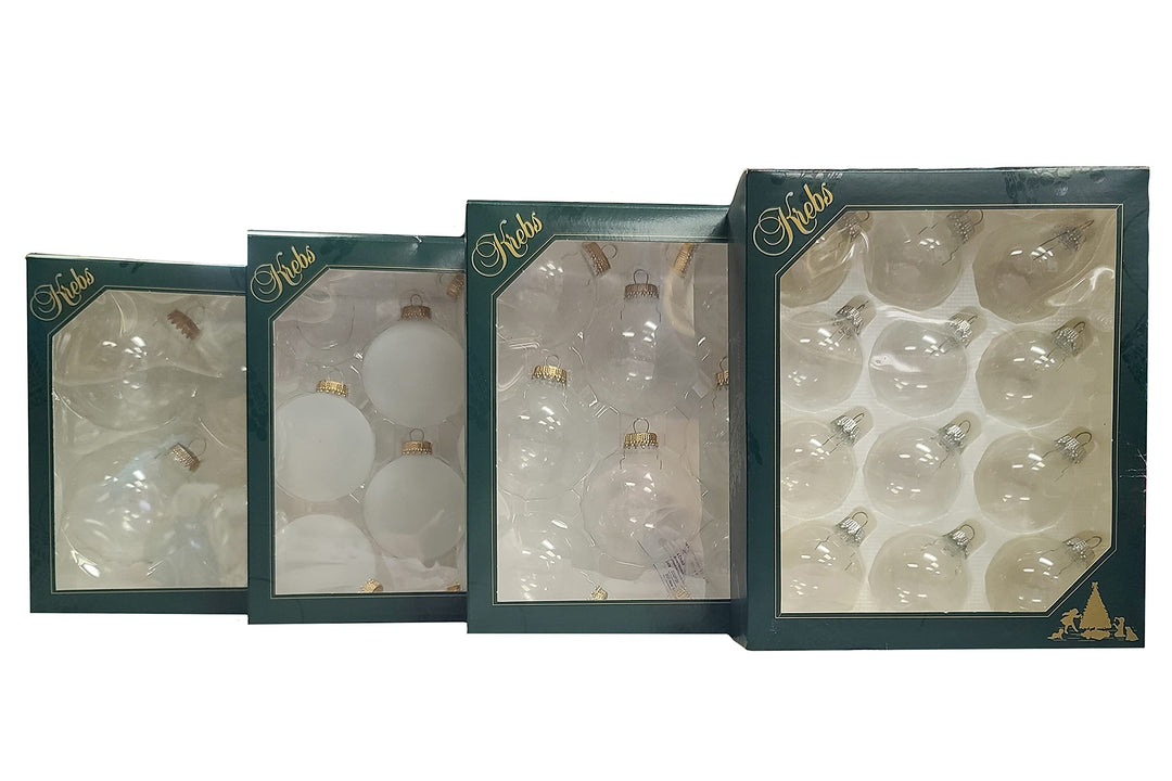 Glass Crafting Christmas Tree Ornaments - Designer DIY Balls from Christmas By Krebs (Clear with Silver Caps-12 Pieces, 2 inch (50mm))