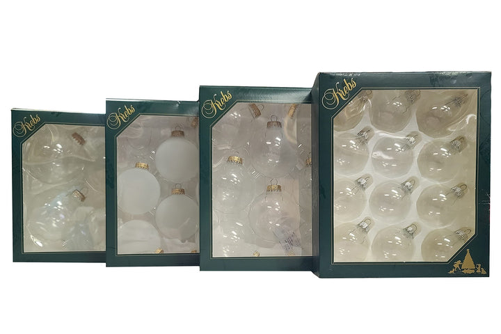 Glass Crafting Christmas Tree Ornaments - Designer DIY Balls from Christmas By Krebs (Clear with Silver Caps-12 Pieces, 2 inch (50mm))