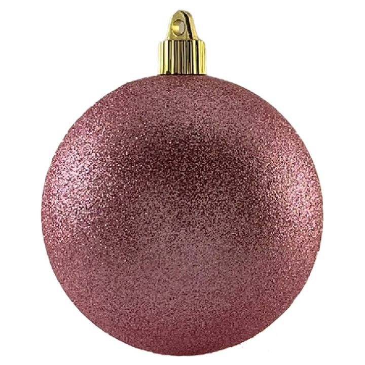 Christmas By Krebs 6" (150mm) Perfect Pink Glitter [2 Pieces] Solid Commercial Grade Indoor and Outdoor Shatterproof Plastic, Water Resistant Ball Ornament Decorations