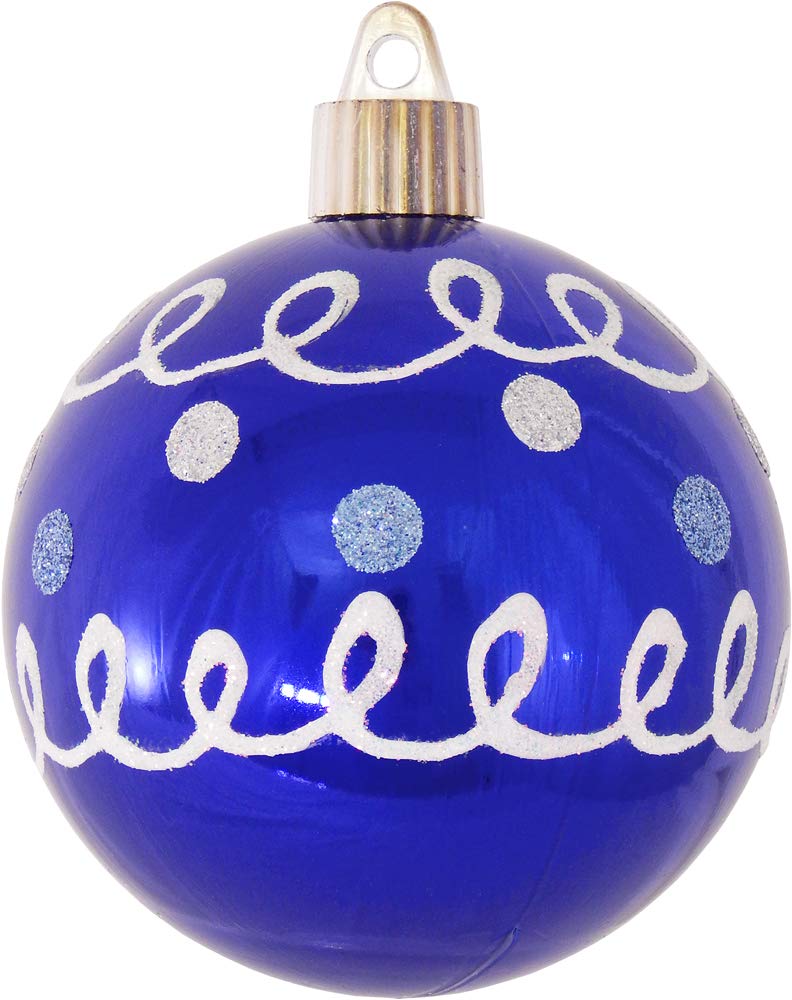 Christmas By Krebs 3 1/4" (80mm) Ornament [4 Pieces] Commercial Grade Indoor and Outdoor Shatterproof Plastic, Water Resistant Ball Shape Ornament Decorations