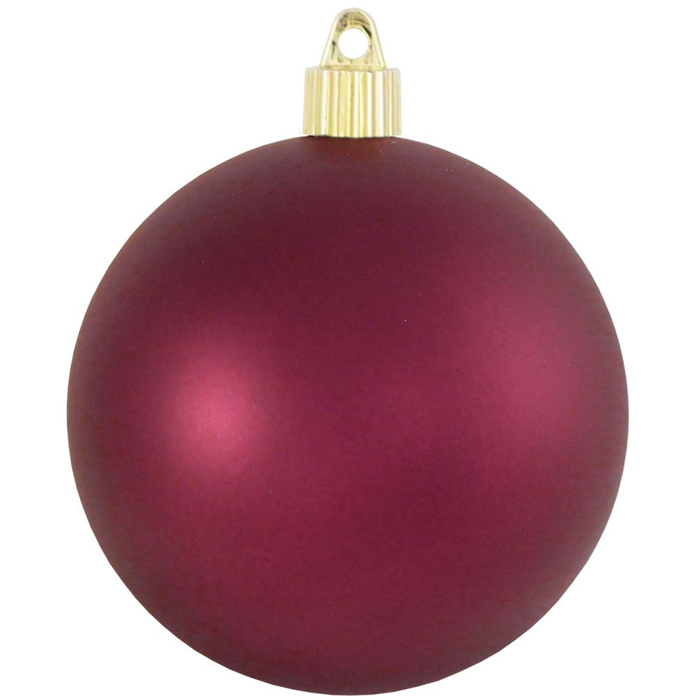 Christmas By Krebs Ornament, Large Commercial Grade Indoor and Outdoor Shatterproof Plastic, UV and Water Resistant Ball Ornament Decorations (Velvet Bayberry Red, 4 3/4 inch (120mm))