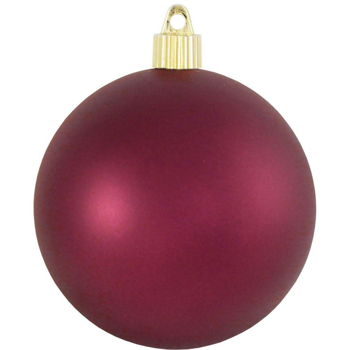 Christmas By Krebs Ornament, Large Commercial Grade Indoor and Outdoor Shatterproof Plastic, UV and Water Resistant Ball Ornament Decorations (Velvet Bayberry Red, 4 3/4 inch (120mm))
