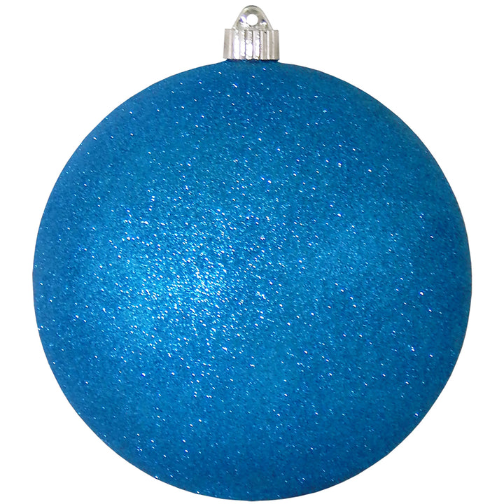 Christmas By Krebs 8" (200mm) Aqua Blue Glitter [1 Piece] Solid Commercial Grade Indoor and Outdoor Shatterproof Plastic, Water Resistant Ball Ornament Decorations