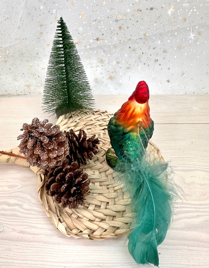 Christmas By Krebs Blown Glass  Collectible Tree Ornaments  (3.5" Rooster)