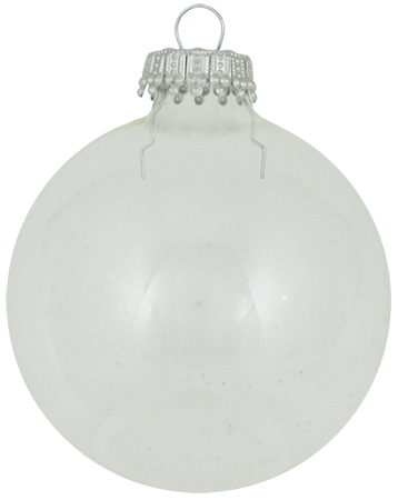 Glass Crafting Christmas Tree Ornaments - Designer DIY Balls from Christmas By Krebs (Clear with Silver Caps-8 Pieces, 2 5/8 inch (67mm))