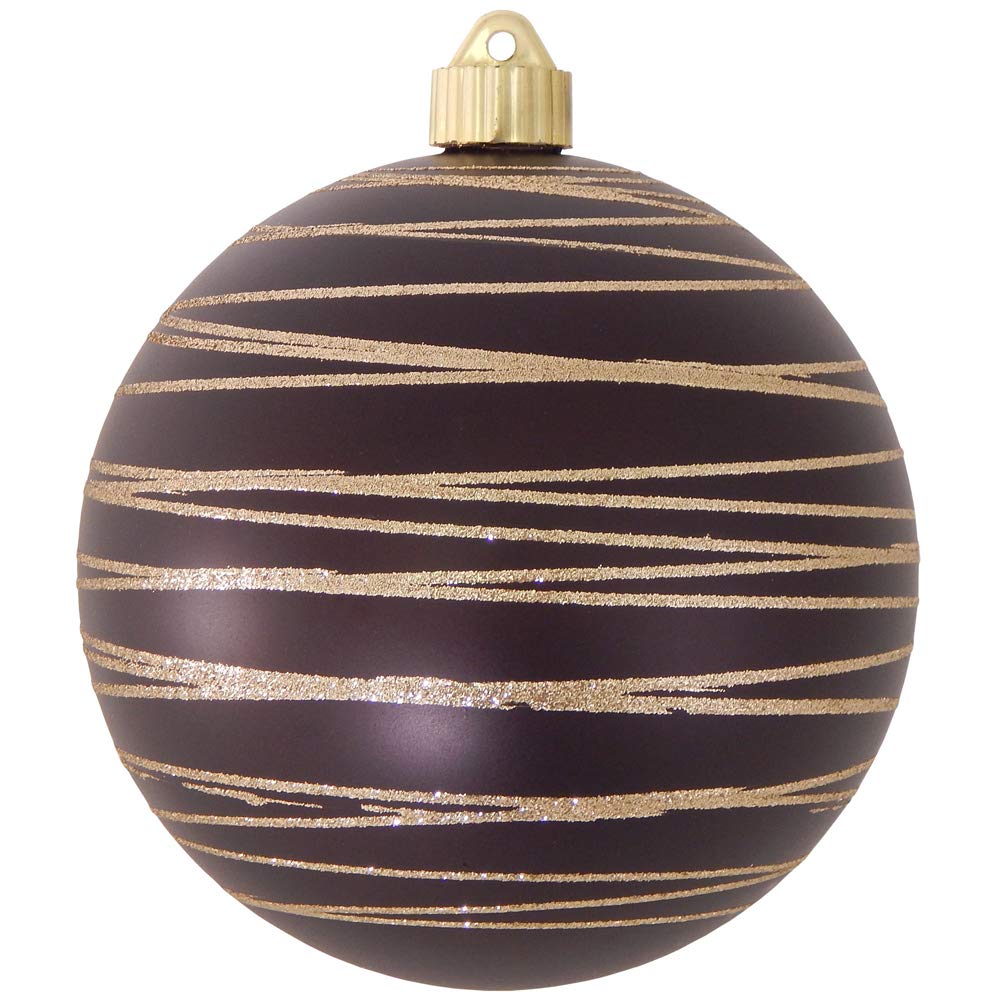 Christmas By Krebs 6" (150mm) Ornament, [2 Pieces], Commercial Grade Indoor and Outdoor Shatterproof Plastic, Water Resistant Decorated Ball Shape Ornament Decorations