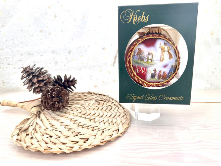3 1/4" Collectable Bible Hero Glass Ornament Made in USA | Hugs Special Occasions Keepsake Gifts |  (Jesus)