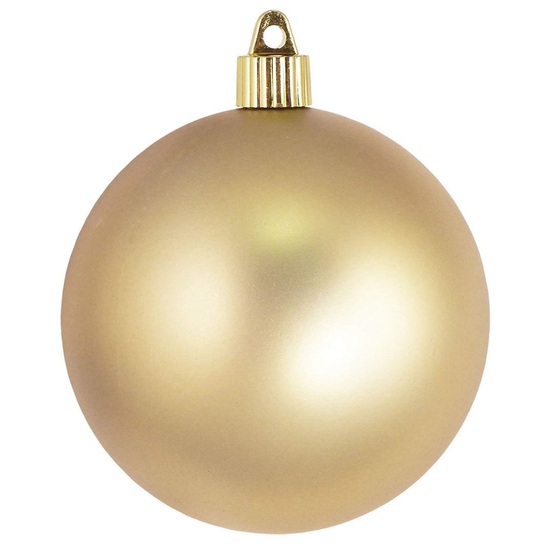 Christmas By Krebs 4" (100mm) Velvet Gold Dust [4 Pieces] Solid Commercial Grade Indoor and Outdoor Shatterproof Plastic, UV and Water Resistant Ball Ornament Decorations