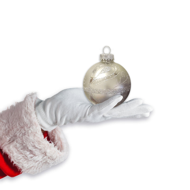 Glass Christmas Tree Ornaments - 67mm/2.63" [4 Pieces] Decorated Balls from Christmas by Krebs Seamless Hanging Holiday Decor