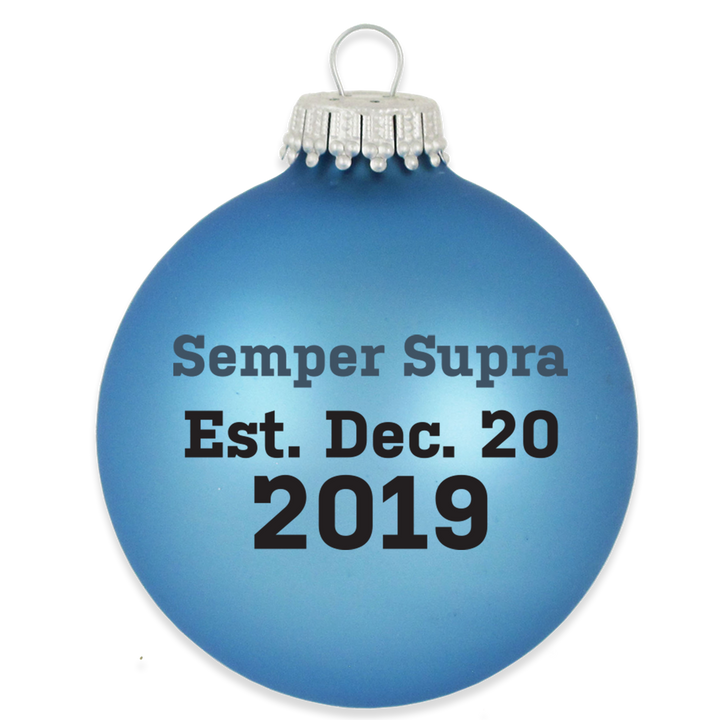 Christmas Tree Ornaments - Military Glass Balls from Christmas by Krebs - Handmade Seamless Hanging Holiday Decorations for Trees (67mm/2.625" Blue and Silver Space Force-USSF Variety Set of 12)