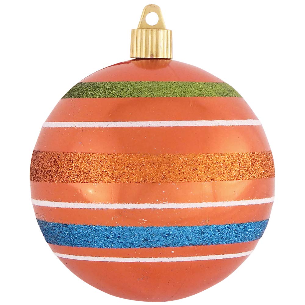 Christmas By Krebs 4" (100mm) Ornament [4 Pieces] Commercial Grade Indoor and Outdoor Shatterproof Plastic, Water Resistant Ball Decorated Ornaments
