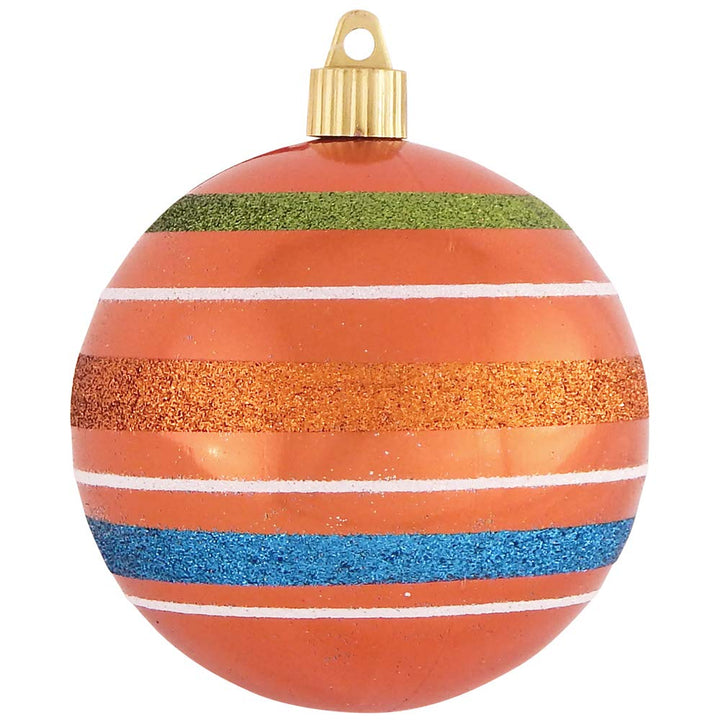 Christmas By Krebs 4" (100mm) Ornament [4 Pieces] Commercial Grade Indoor and Outdoor Shatterproof Plastic, Water Resistant Ball Decorated Ornaments