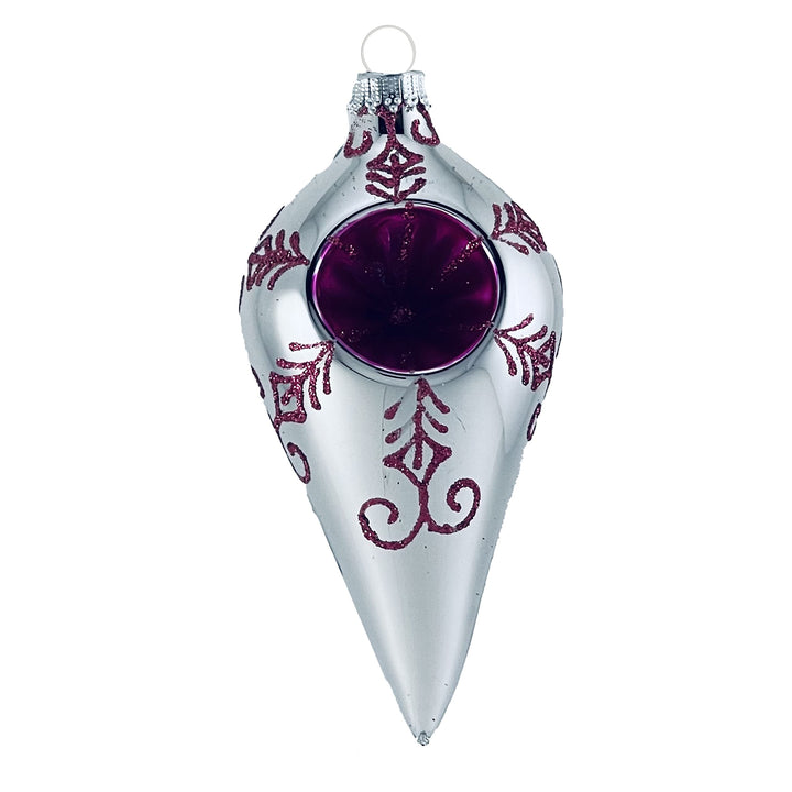 Glass Christmas Tree Ornaments - 67mm/2.625" [4 Pieces] Decorated Balls from Christmas by Krebs Seamless Hanging Holiday Decor (Bright Silver 4" Drops with Reflectors)