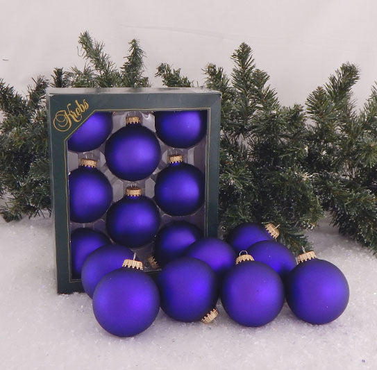 Christmas By Krebs 2 5/8" (67mm) Seamless Glass Ornament [8 Pieces], Decorated Designer Heirloom (Velvet Prism Violet Purple)
