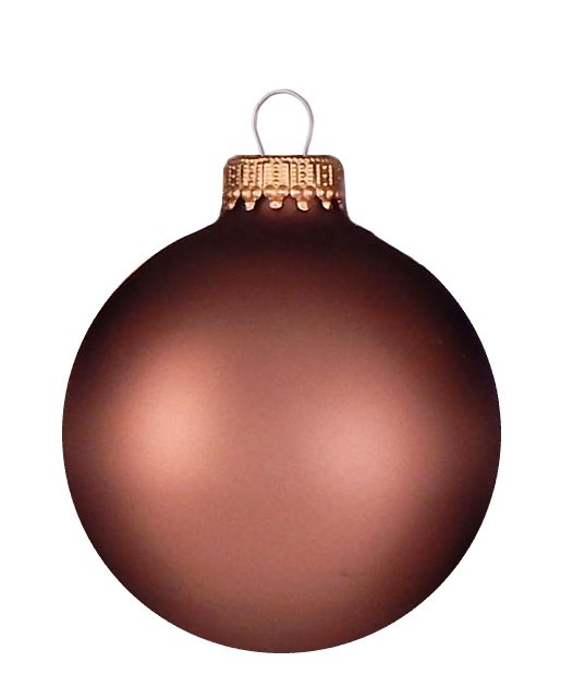 Christmas By Krebs 2 5/8" (67mm) Seamless Glass Ornament [8 Pieces], Decorated Designer Heirloom (Velvet Coconut Brown)