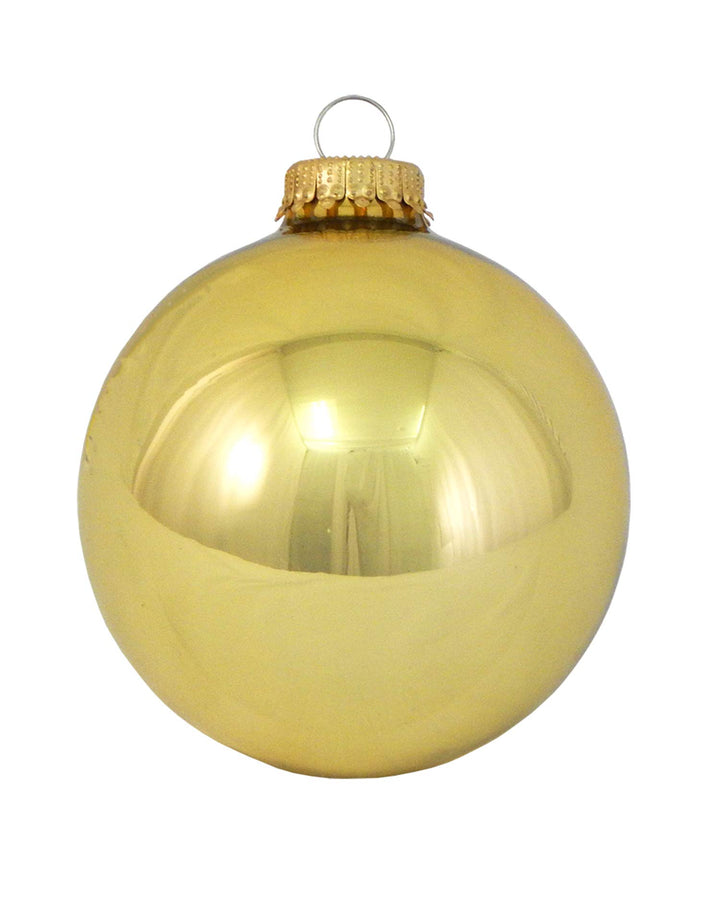Glass Christmas Tree Ornaments - 80mm / 3.25" [4 Pieces] Designer Balls from Christmas By Krebs Seamless Hanging Holiday Decor