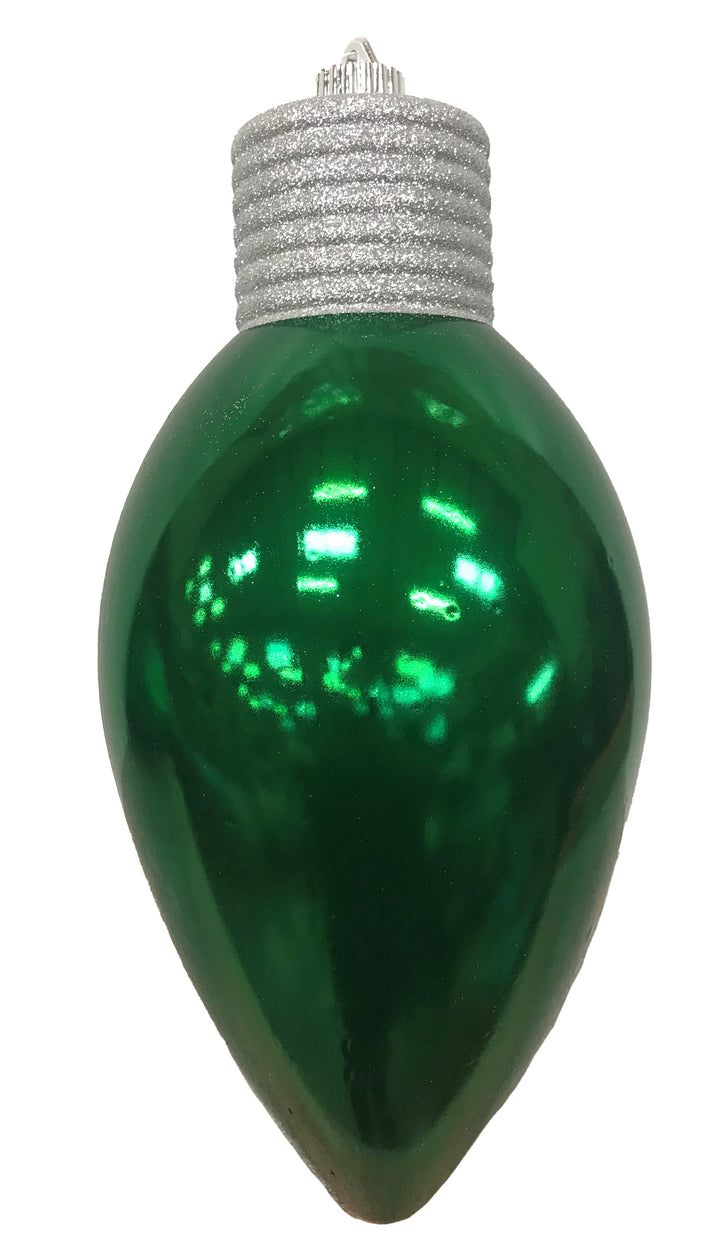 Christmas By Krebs 12" (300mm) Ornament, Commercial Grade Indoor, Outdoor Shatterproof Plastic Water Resistant Light Bulb Ornament