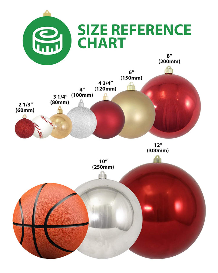 Christmas By Krebs 12" (300mm) Candy Green [1 Piece] Solid Commercial Grade Indoor and Outdoor Shatterproof Plastic, UV and Water Resistant Ball Ornament Decorations