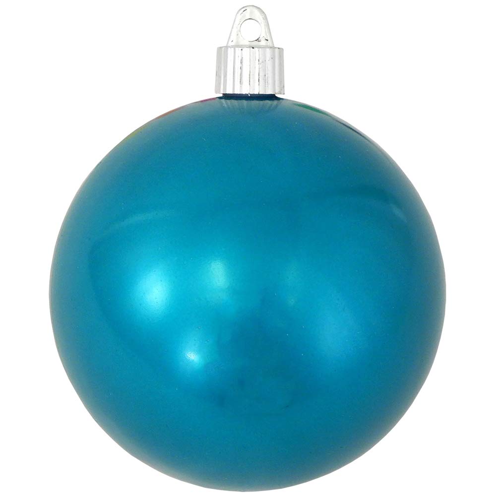 Christmas By Krebs Ornament, Large Commercial Grade Indoor and Outdoor Shatterproof Plastic, UV and Water Resistant Ball Ornament Decorations (Shiny Tropical Blue, 4 inch (100mm))