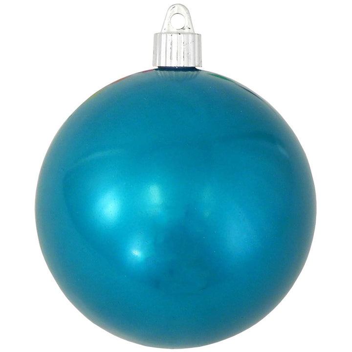 Christmas By Krebs Ornament, Large Commercial Grade Indoor and Outdoor Shatterproof Plastic, UV and Water Resistant Ball Ornament Decorations (Shiny Tropical Blue, 4 inch (100mm))