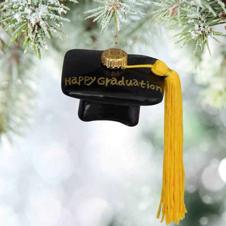 Christmas By Krebs Blown Glass  Collectible Tree Ornaments  (2 1/2" Graduation Cap)