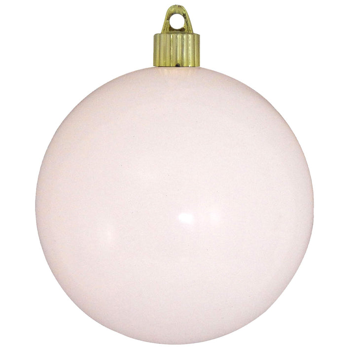 Christmas By Krebs 4" (100mm) Shiny Pure White [4 Pieces] Solid Commercial Grade Indoor and Outdoor Shatterproof Plastic, UV and Water Resistant Ball Ornament Decorations
