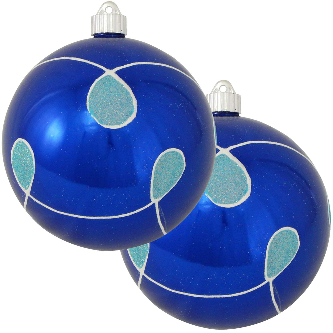 Christmas By Krebs 6" (150mm) Ornament, [2 Pieces], Commercial Grade Indoor and Outdoor Shatterproof Plastic, Water Resistant Decorated Ball Shape Ornament Decorations