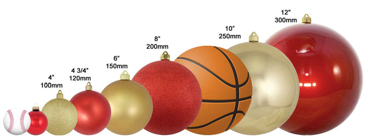 Christmas By Krebs 8" (200mm) Candy Red [1 Piece] Solid Commercial Grade Indoor and Outdoor Shatterproof Plastic, UV and Water Resistant Ball Ornament Decorations