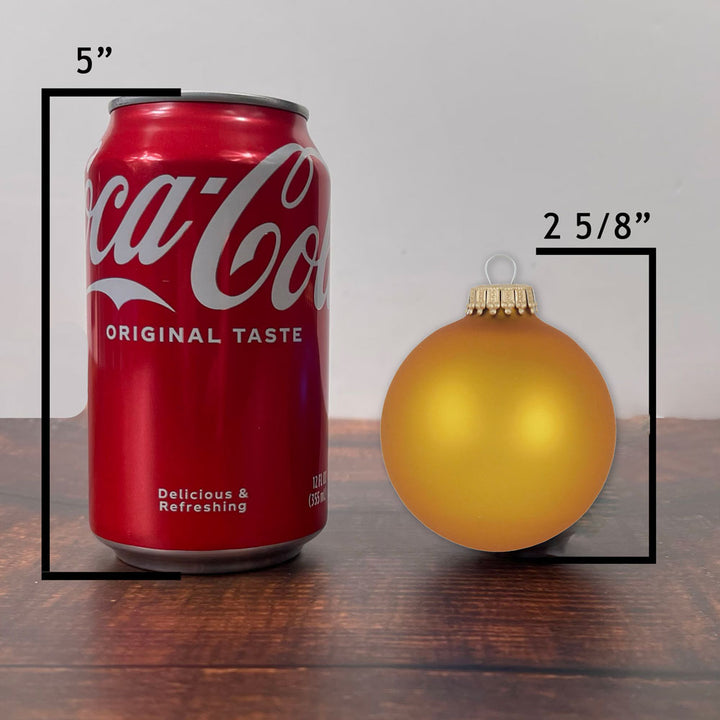 Christmas By Krebs 2 5/8" (67mm) Seamless Glass Ornament [8 Pieces], Decorated Designer Heirloom (Velvet Old Gold)