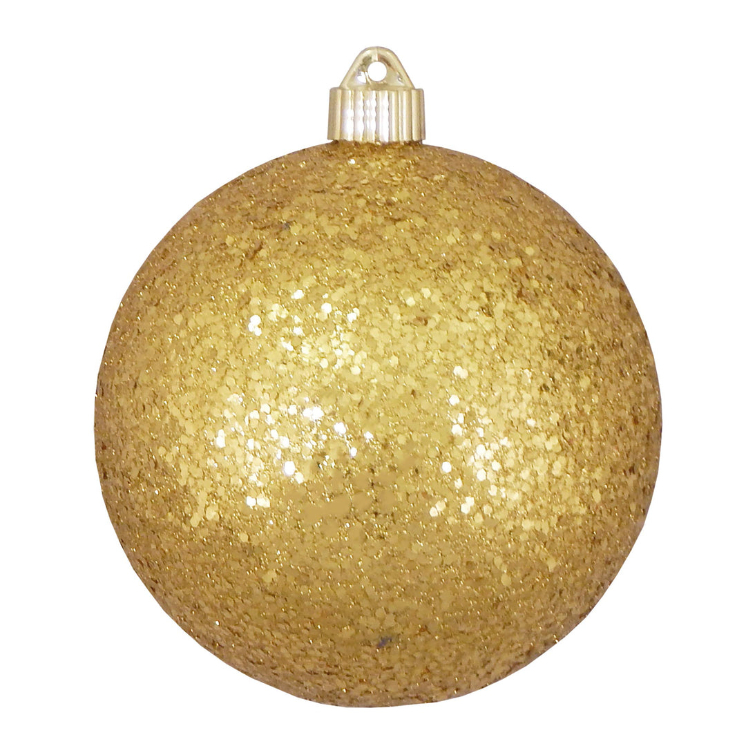 Christmas By Krebs Ornament, Commercial Grade Indoor and Outdoor Shatterproof Plastic, Water Resistant Ball Ornament Decorations (Gold Glitz, 6 inch (150mm))