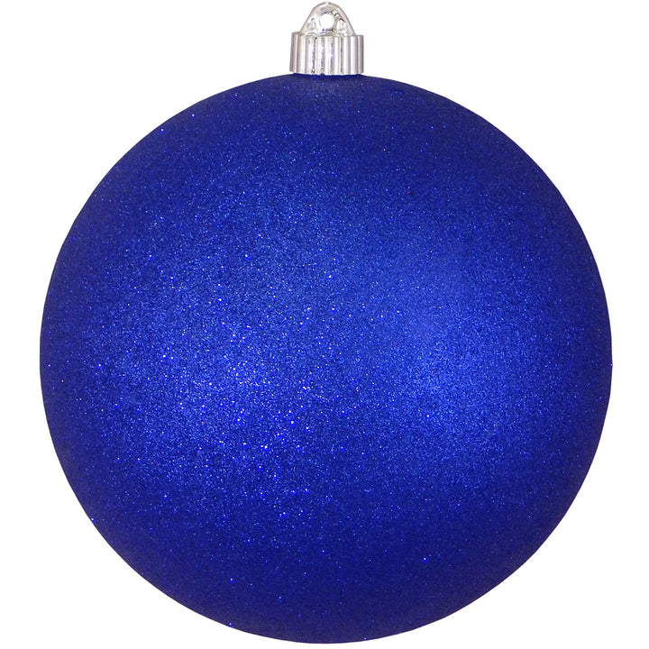Christmas By Krebs 8" (200mm) Dark Blue Glitter [1 Piece] Solid Commercial Grade Indoor and Outdoor Shatterproof Plastic, Water Resistant Ball Ornament Decorations
