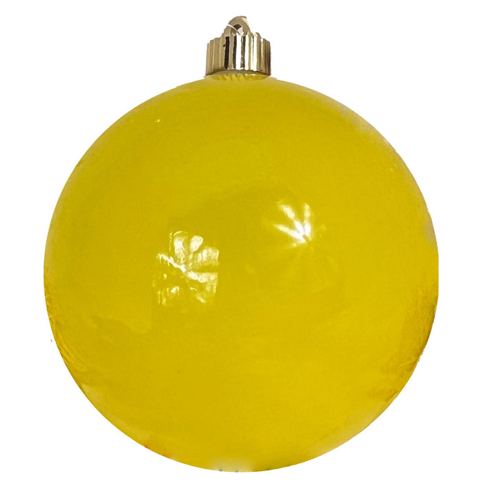 Christmas By Krebs Ornament, Commercial Shatterproof UV Resistant Plastic Christmas Ball Decoration (Mellow Yellow, 6 inch (150mm))