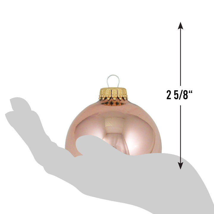 Glass Christmas Tree Ornaments - 67mm / 2.63" [8 Pieces] Designer Balls from Christmas By Krebs Seamless Hanging Holiday Decor