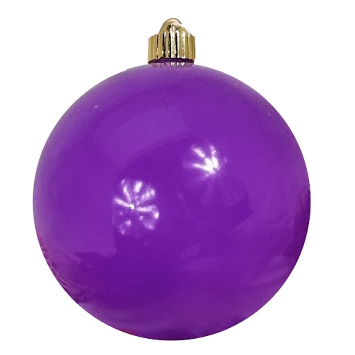 Christmas By Krebs Ornament, Commercial Shatterproof UV Resistant Plastic Christmas Ball Decoration (Celebration Purple, 6 inch (150mm))