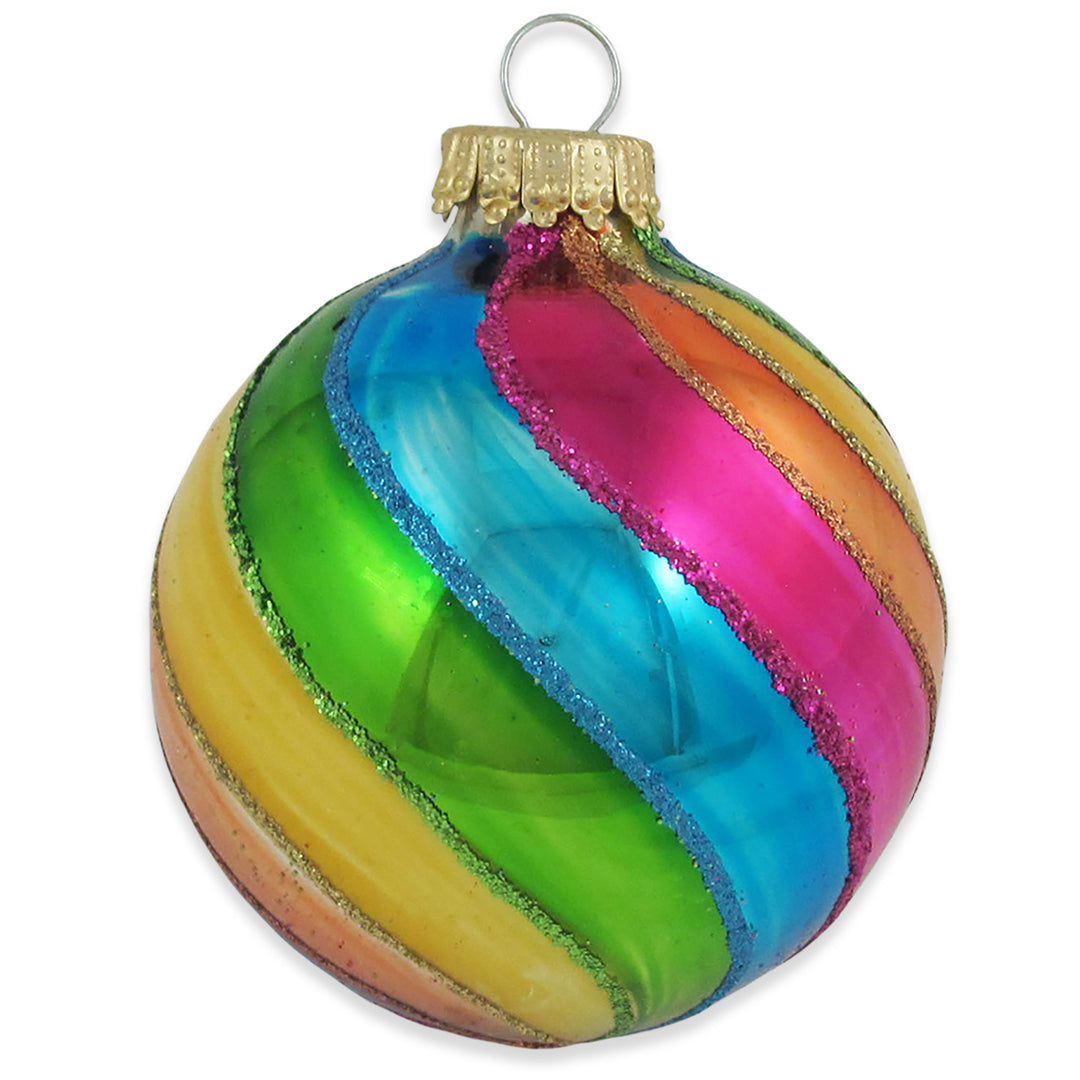 Christmas By Krebs 2 5/8" (67mm) Seamless Glass Ornament [4 Pieces], Decorated Designer Heirloom