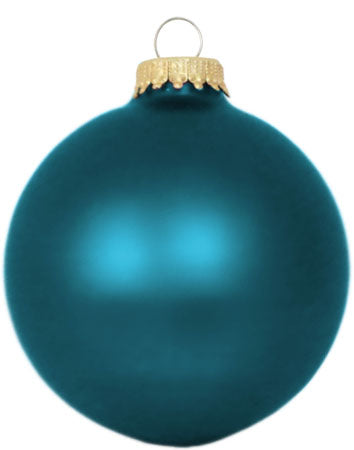 Christmas By Krebs 2 5/8" (67mm) Seamless Glass Ornament [8 Pieces], Decorated Designer Heirloom (Velvet Turquoise Bliss)