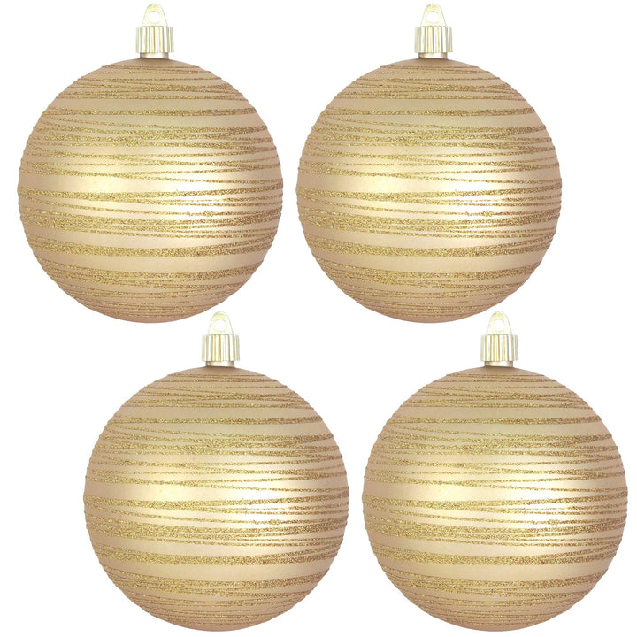 [4 Pack] 4 3/4" (120mm) Decorated Shatterproof Ball Ornaments