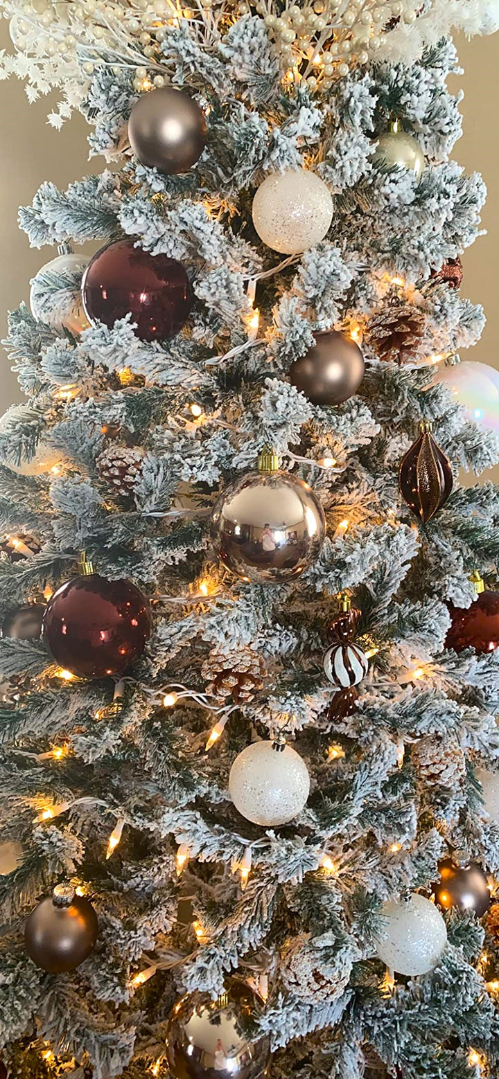 Christmas By Krebs 6" (150mm) Wavy Ripple Shiny Perfect Pink Blush [2 Pieces] Solid Commercial Grade Indoor and Outdoor Shatterproof Plastic, UV and Water Resistant Ball Ornament Decorations