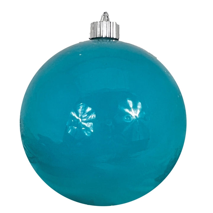 Christmas By Krebs Ornament, Commercial Shatterproof UV Resistant Plastic Christmas Ball Decoration (Baja Blue, 6 inch (150mm))