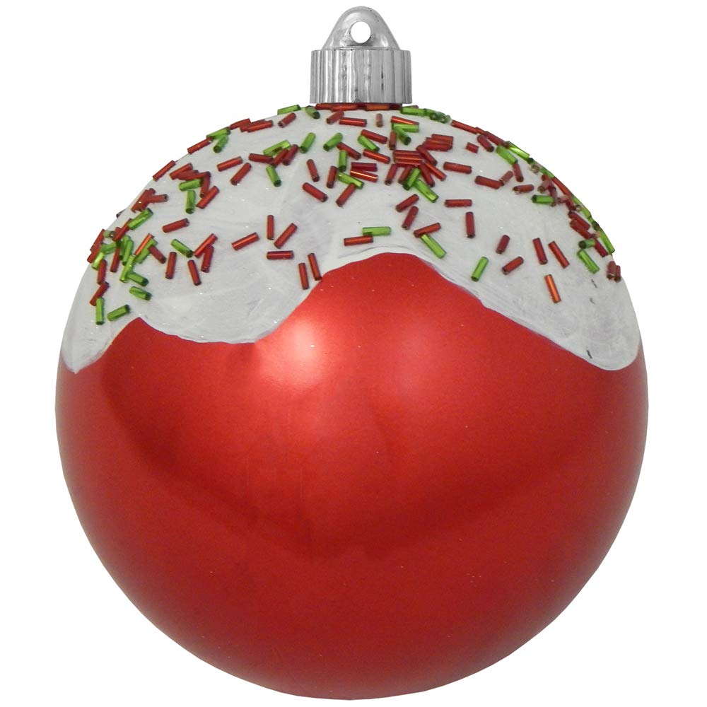Christmas By Krebs 6" (150mm) Ornament, [2 Pieces], Commercial Grade Indoor and Outdoor Shatterproof Plastic, Water Resistant Decorated Ball Shape Ornament Decorations