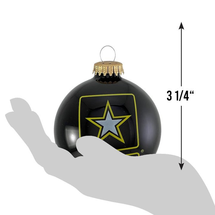 Christmas Tree Ornaments Made in the USA - 80mm / 3.25" Decorated Collectible Glass Balls from Christmas by Krebs - Handmade Hanging Holiday Decorations for Trees