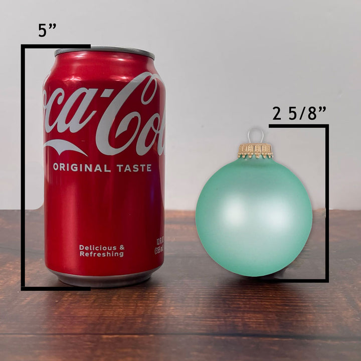 Christmas Tree Ornaments - 67mm / 2.625" Designer Glass Balls from Christmas by Krebs - Handmade Seamless Hanging Holiday Decorations for Trees - Set of 8