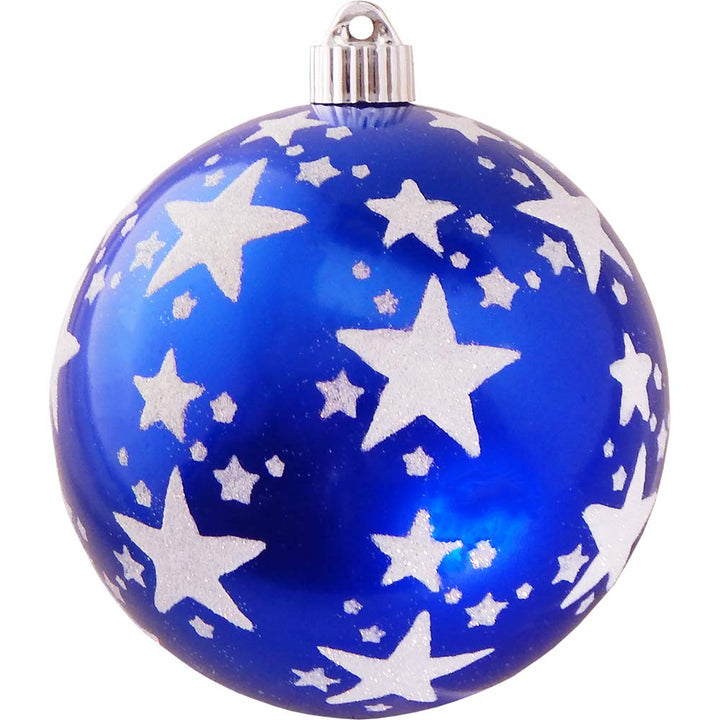 Christmas By Krebs 6" (150mm) Ornament, [2 Pieces], Commercial Grade Indoor and Outdoor Shatterproof Plastic, Water Resistant Decorated Ball Shape Ornament Decorations