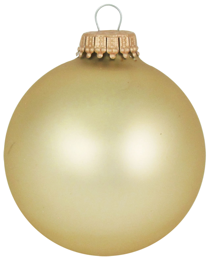 Christmas By Krebs 2 5/8" (67mm) Seamless Glass Ornament [8 Pieces], Decorated Designer Heirloom (Velvet Harvest Gold)