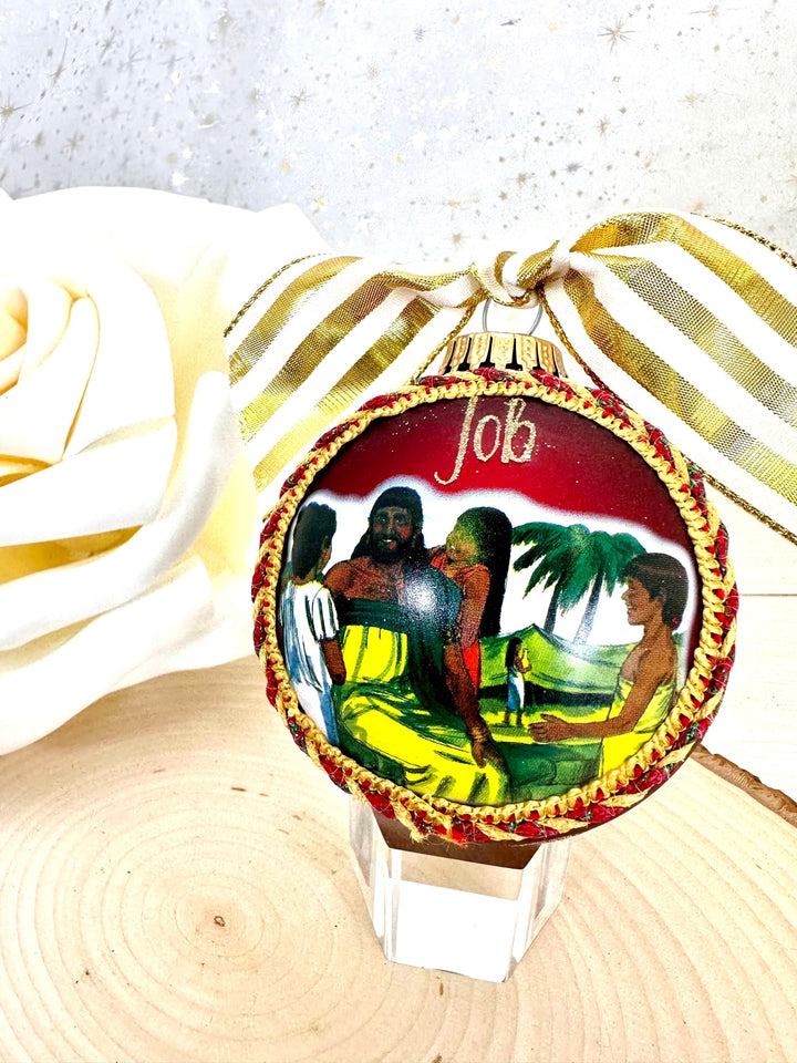 3 1/4" Collectable Bible Hero Glass Ornament Made in USA | Hugs Special Occasions Keepsake Gifts |  (Bible Hero Job)