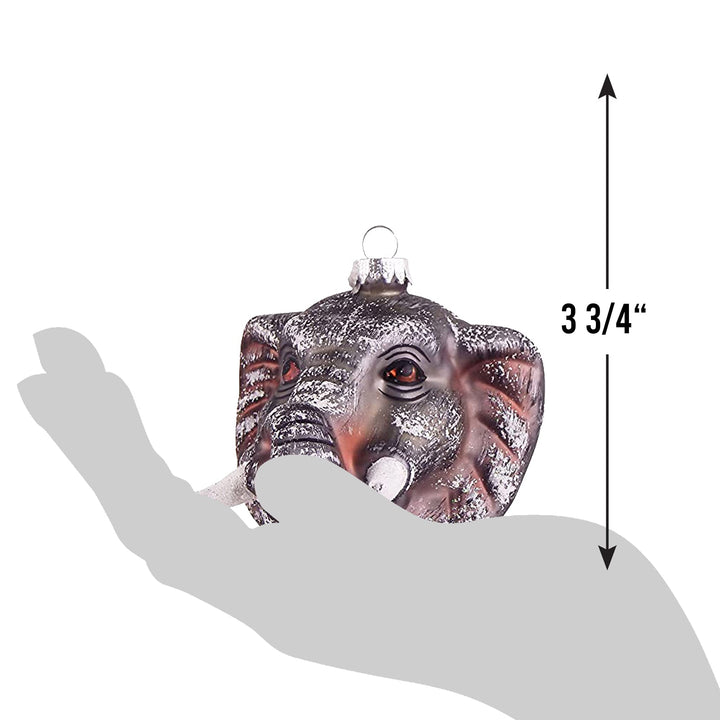 Christmas By Krebs Blown Glass  Collectible Tree Ornaments  (3 1/2" Elephant Head)
